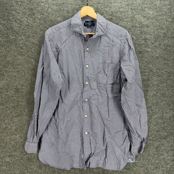 Cremieux Shirt Men L Large Blue Plaid Button Up Collared Slim Fit Classics - Picture 1 of 7